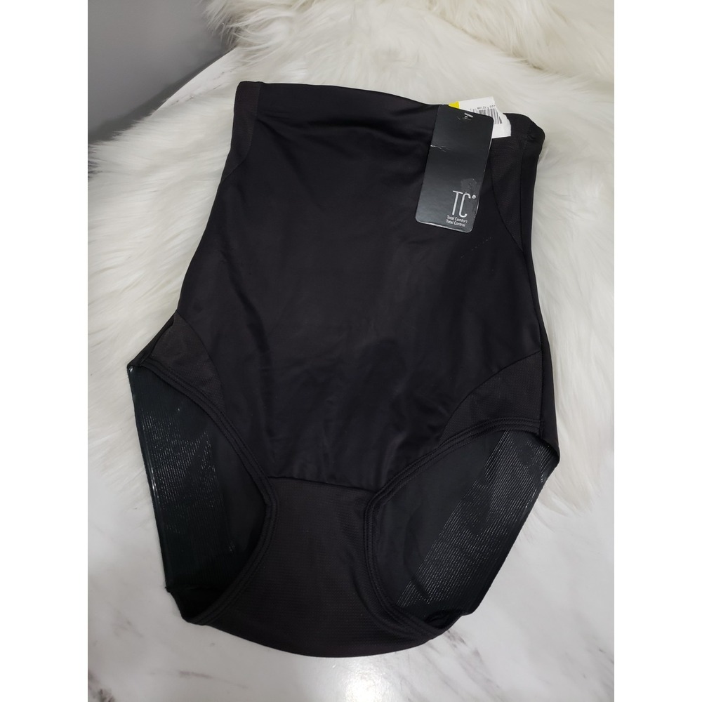 MEDIUM BLACK TC Fine Intimates Cool on You Firm Control High-Waist Brief #4415